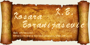 Kosara Boranijašević vizit kartica
